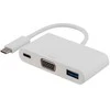Deltaco USBC-1169, USB 3.2 Gen 1 (3.1 Gen 1) Type-C, 60 W, balta, USB 3.2 Gen 1 (3.1 Gen 1) Type-A, USB 3.2 Gen 1 (3.1 Gen 1) Type-C, VGA, Kinija, USB