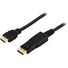 Kabelis DELTACO DisplayPort - HDMI su audio, Ultra HD 30Hz, 1m, juodas / DP-3010