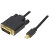 Adapteriai DELTACO mini, DisplayPort / DVI-I, 2m, juodas / DP-DVI202
