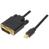 Adapteriai DELTACO mini, DisplayPort / DVI-I, 2m, juodas / DP-DVI202