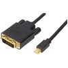 Deltaco DP-DVI202-K, 2 m, Mini DisplayPort, DVI-D, Kištukas, Kištukas, 1920 x 1080 pikselių