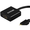 Deltaco DP-HDMI1, 0.18 m, mini DisplayPort 20-pin, HDMI 19-pin, vyriškas, moteriškas, aukso