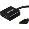 Deltaco DP-HDMI1, 0.18 m, mini DisplayPort 20-pin, HDMI 19-pin, vyriškas, moteriškas, aukso