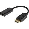 DELTACO DP į HDMI adapteris, dviejų režimų (DP ++), 3840x2160 prie 60Hz, 0.2m, juodas / DP-HDMI43