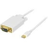 Deltaco DP-VGA201, 2 m, Mini DisplayPort, VGA (D-Sub), Kištukas, Lizdas, Tiesus