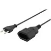 DELTACO neįžemintas kabelis, CEE 7/16 iki IEC 60906-1, 250V/2.5A 1m, juodas / DEL-109AC