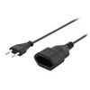 DELTACO neįžemintas kabelis, CEE 7/16 iki IEC 60906-1, 250V/2.5A 1m, juodas / DEL-109AC