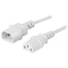 DELTACO įžemintas kabelis IEC 60320 C14 į IEC 60320 C13, maks. 250 V / 10 A, 3 m, baltas DEL-113AV
