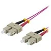 Optinis kabelis DELTACO, 1m, SC-SC Duplex, 50/125, pink / SCSC-71
