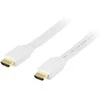 DELTACO plokščias HDMI kabelis 4K, UltraHD, 60Hz, 0.5m 19-pin ha-ha, baltas HDMI-1005H