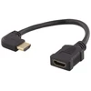 Lankstus HDMI adapteris, 0,2 m, kairinis kampas, HDMI M / F, UHD DELTACO juodas / HDMI-21C