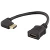 Lankstus HDMI adapteris, 0,2 m, kairinis kampas, HDMI M / F, UHD DELTACO juodas / HDMI-21C