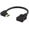 Lankstus HDMI adapteris, 0,2 m, kampinis, HDMI M / F, UHD DELTACO juoda / HDMI-21D