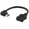 Lankstus HDMI adapteris, 0,2 m, kampinis, HDMI M / F, UHD DELTACO juoda / HDMI-21D