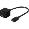 DELTACO HDMI adapteris, 1xHDMI - 2xHDMI, 19-kontaktų, juodas DELTACO / HDMI-13