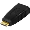 DELTACO HDMI adapteris, mini HDMI male to HDMI female, 19 pin, dengtas auksu / HDMI-18