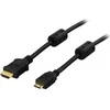 DELTACO HDMI - HDMI Mini kabelis, 4K, Ultra HD 60Hz, 1m, juodas / HDMI-1016