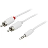 Deltaco MM-141B, 3,5 mm, vyriškas, RCA, vyriškas, 3 m, balta