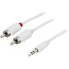 Deltaco MM-138B, 3,5 mm, kištukas, RCA, kištukas, 0,5 m, baltas