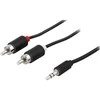 Deltaco MM-141A, 3,5 mm, kištukas, RCA, kištukas, 3 m, juodas