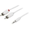 Deltaco MM-142B, 3,5 mm, kištukas, RCA, kištukas, 5 m, baltas