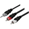 DELTACO garso kabeliai, 3.5mm ha - 2xRCA 10m / MM-143