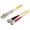Optinis kabelis OM1, LC - ST, dvipusis, UPC, 62,5 / 125, 10m, DELTACO oranžinis / LCST-10M