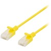 DELTACO U/UTP Cat6a tinklo kabelis, plonas, 3,5 mm skersmens, 0,5 m, geltonas