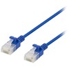 DELTACO U/UTP Cat6a jungiamasis kabelis, plonas, 3,5 mm skersmens, 1,5 m, mėlynas