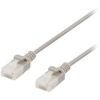 DELTACO U/UTP Cat6a tinklo kabelis, plonas, 3,5 mm skersmens, 0,5 m, pilkas