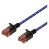 DELTACO Tough Slim CAT.6A U/UTP Komutacinis kabelis, 28AWG, 3.8mm, 0.5m, Mėlyna