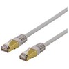 DELTACO S/FTP Cat6a tinklo kabelis, delta cert, LSZH, 0,5 m, pilkas
