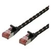 DELTACO Tough Flat CAT.6A U/FTP Komutacinis kabelis, 28AWG, 1m, juodas