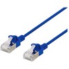 DELTACO U/FTP Cat6a tinklo kabelis, plonas, 3,8 mm skersmens, 0,5 m, mėlynas