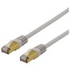 DELTACO S/FTP Cat6a tinklo kabelis, delta cert, LSZH, 0,5 m, pilkas