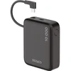 Išorinė baterija DELTACO, 10 000 mAh, integruotas tekstilinis laidas, PD 20 W, juoda / PB-CC101 / 1903846