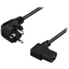 DELTACO įžemintas kabelis, kampinis CEE 7/7, IEC 60320 C13, 10m, 250V / 10A, juodas / DEL-111D