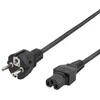 DELTACO maitinimo laidas CEE7/7 - IEC C15, 1 m, juodas