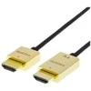 DELTACO PRIME HDMI kabelis, itin plonas, HDMI Type A ha, 4K, Ultra HD, 3.0m, juodas/auksinis / HDMI-1043-K