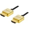 DELTACO PRIME HDMI kabelis, itin plonas, HDMI Type A ha, 4K, Ultra HD, 3.0m, juodas/auksinis / HDMI-1043-K