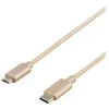 DELTACO PRIME USB kabelis, 2.0, C tipo ma, Micro-B tipo ma, 1 m, auksinis