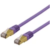 DELTACO S/FTP Cat6a jungiamasis kabelis, delta sertifikuotas, LSZH, 0,5 m, violetinis