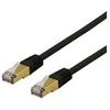DELTACO S/FTP Cat6a jungiamasis kabelis, 0,3 m, 500 MHz, Delta sertifikuotas, juodas