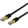 DELTACO S/FTP Cat6a jungiamasis kabelis, 0,3 m, 500 MHz, Delta sertifikuotas, juodas