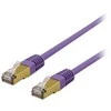 DELTACO S/FTP Cat6a jungiamasis kabelis, delta sertifikuotas, LSZH, 0,5 m, violetinis
