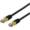 DELTACO S/FTP Cat6a jungiamasis kabelis, delta sertifikuotas, LSZH, 1,5 m, juodas