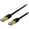DELTACO S/FTP Cat6a jungiamasis kabelis, delta sertifikuotas, LSZH, 0,5 m, juodas