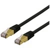 DELTACO S/FTP Cat6a jungiamasis kabelis, delta sertifikuotas, LSZH, 0,5 m, juodas