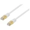 Patch kabelis DELTACO S/FTP Cat7, 3m, 600MHz, Delta sertifikuotas, LSZH, RJ45 jungtys, baltas / STP-73V