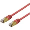 DELTACO S/FTP Cat6a jungiamasis kabelis, delta sertifikuotas, LSZH, 0,5 m, raudonas